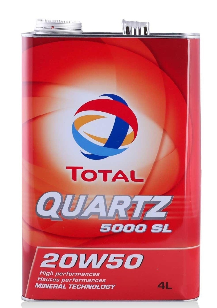 روغن موتور توتال 20W50 SL مدل QUARTZ 5000 حجم چهار لیتری